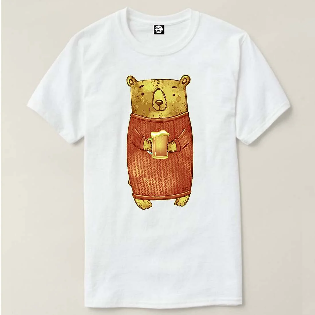 Nutcase Designer Round Neck Men's T-Shirt Wrinkle-Free Poly Cotton Tees - Beer Panda - Image 4