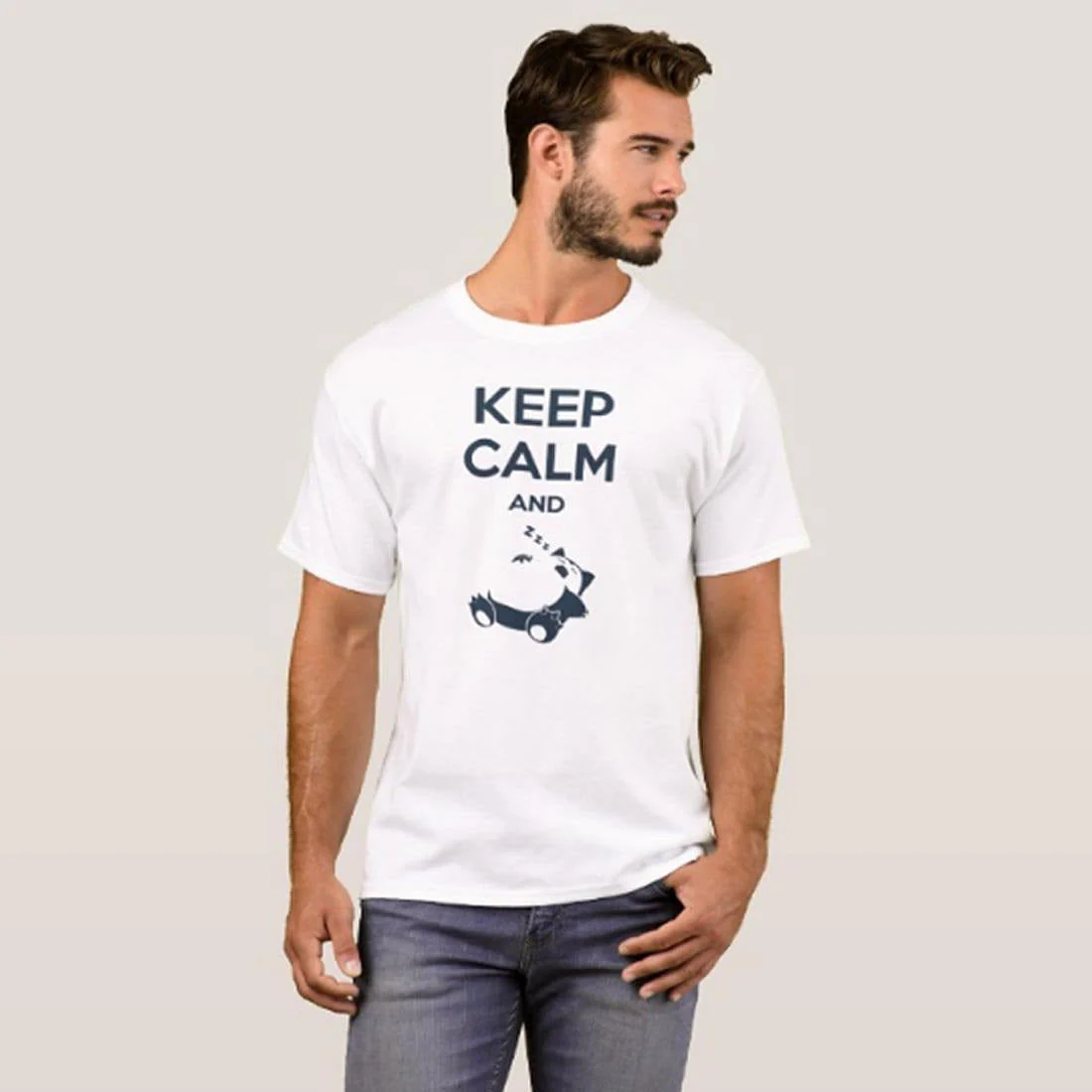 Nutcase Designer Round Neck Men's T-Shirt Wrinkle-Free Poly Cotton Tees - Keep Calm - Image 3