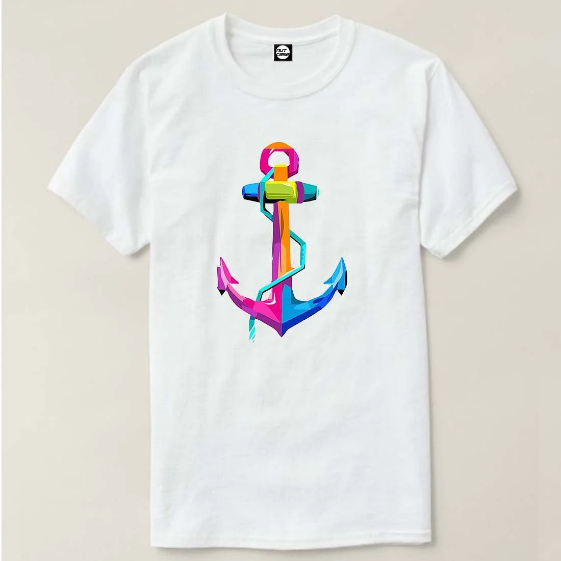 Nutcase Designer Round Neck Men's T-Shirt Wrinkle-Free Poly Cotton Tees - Anchor Cool Art - Image 4