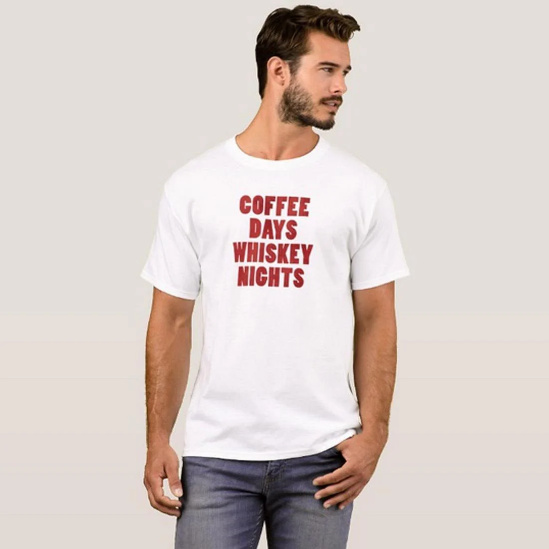 Nutcase Designer Round Neck Men's T-Shirt Wrinkle-Free Poly Cotton Tees - Coffee Days - Image 3