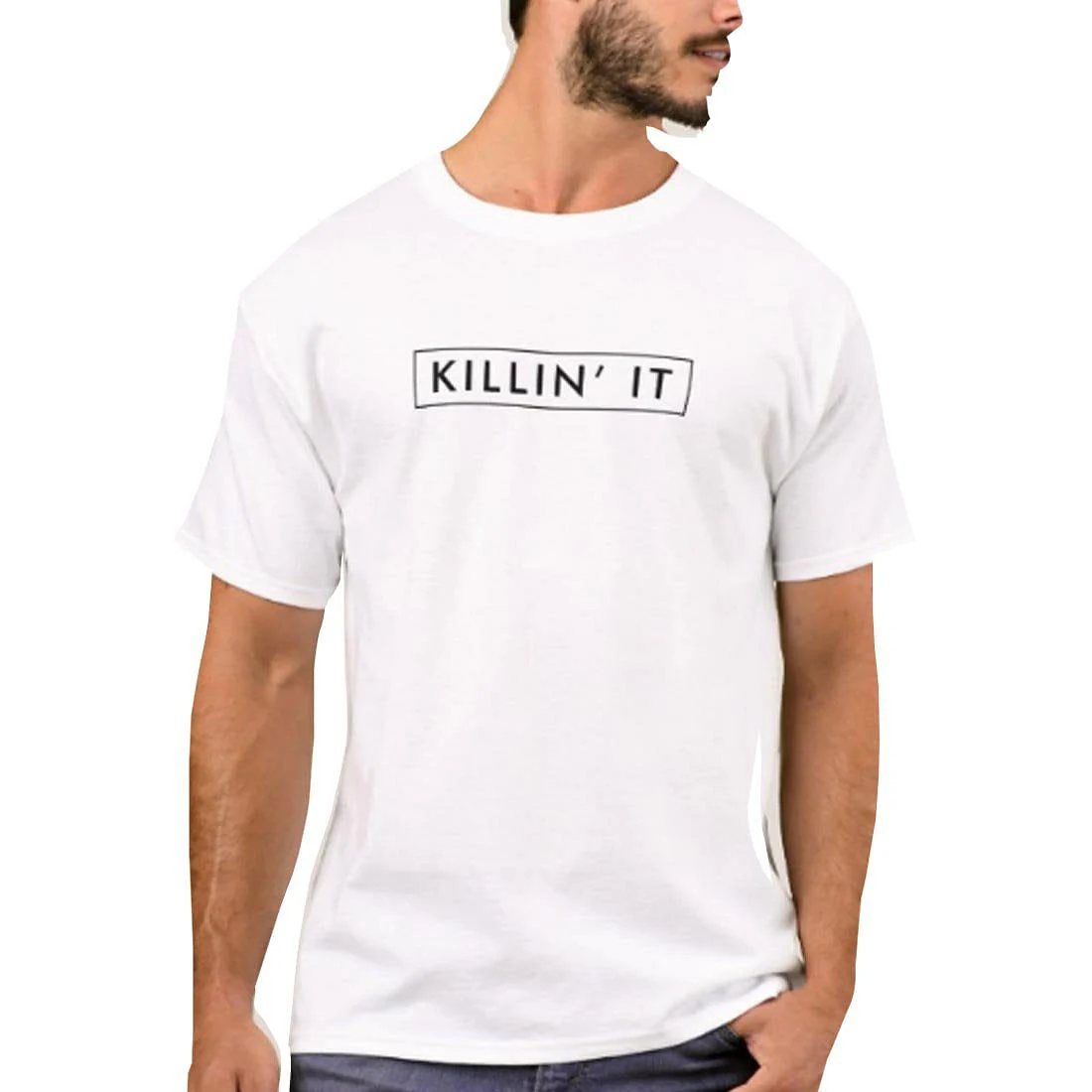 Nutcase Designer Round Neck Men's T-Shirt Wrinkle-Free Poly Cotton Tees - Killin It