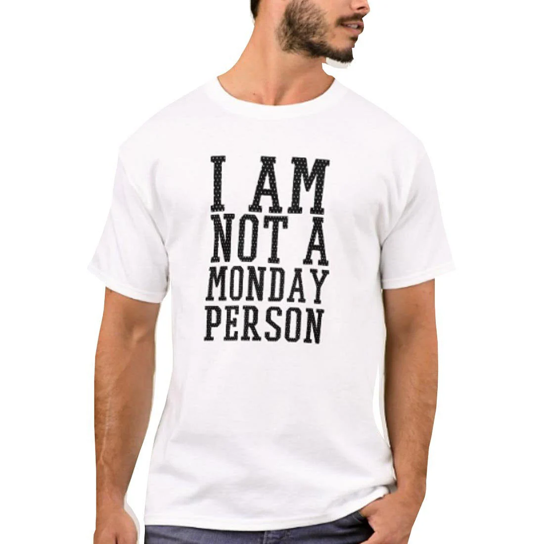 Nutcase Designer Round Neck Men's T-Shirt Wrinkle-Free Poly Cotton Tees - Not A Monday Person