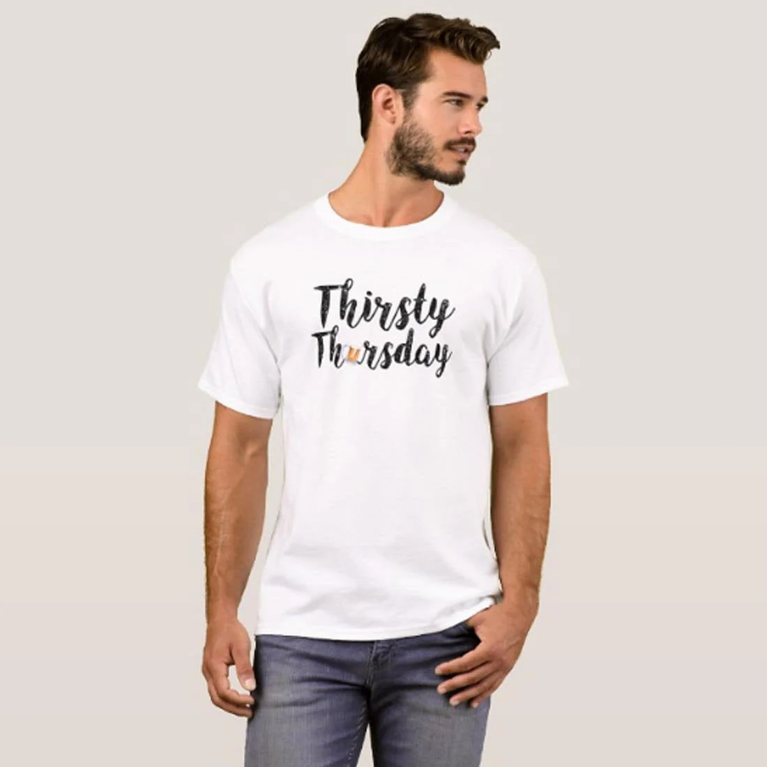 Nutcase Designer Round Neck Men's T-Shirt Wrinkle-Free Poly Cotton Tees - Thirsty Thursday - Image 3