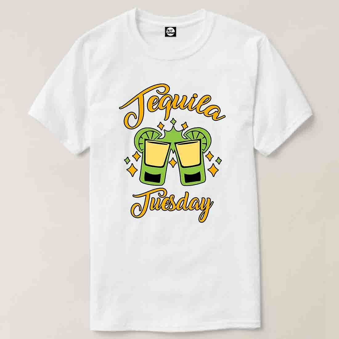 Nutcase Designer Round Neck Men's T-Shirt Wrinkle-Free Poly Cotton Tees - Tequila Tuesday - Image 4