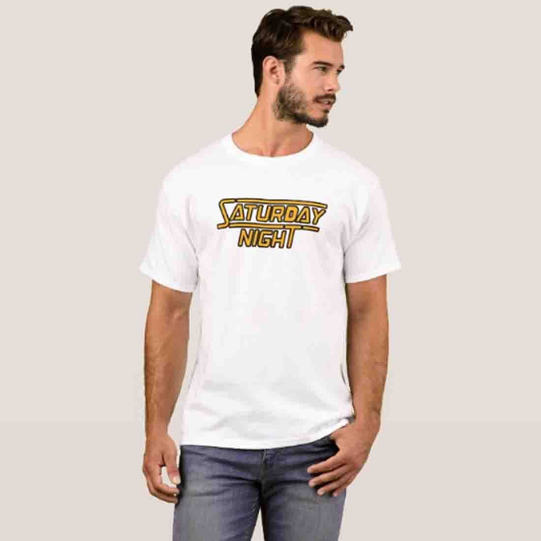 Nutcase Designer Round Neck Men's T-Shirt Wrinkle-Free Poly Cotton Tees - Saturday Night - Image 3