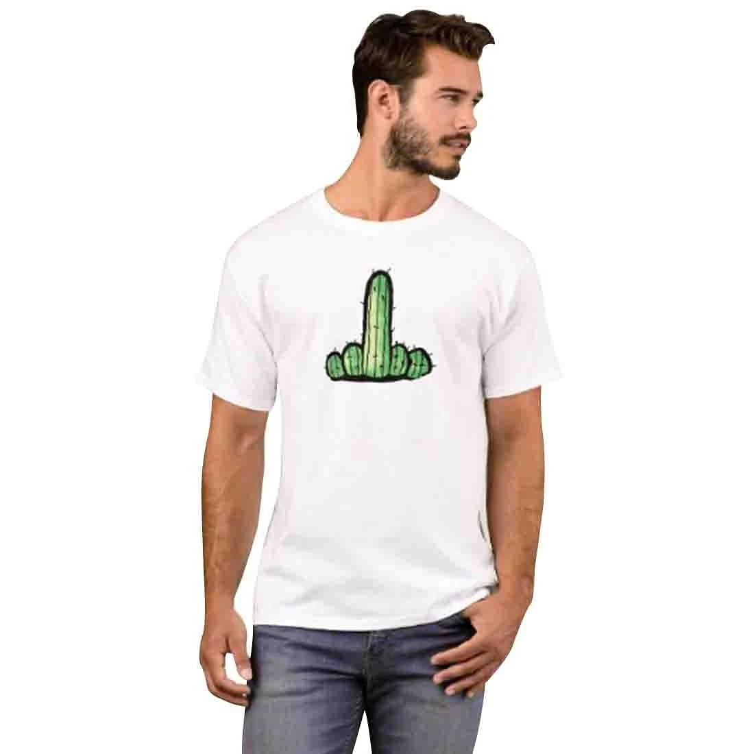 Nutcase Designer Round Neck Men's T-Shirt Wrinkle-Free Poly Cotton Tees - Cactus Plant - Image 3