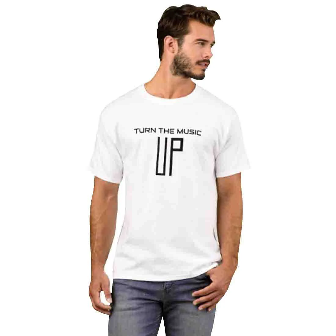 Nutcase Designer Round Neck Men's T-Shirt Wrinkle-Free Poly Cotton Tees - Music Up - Image 3
