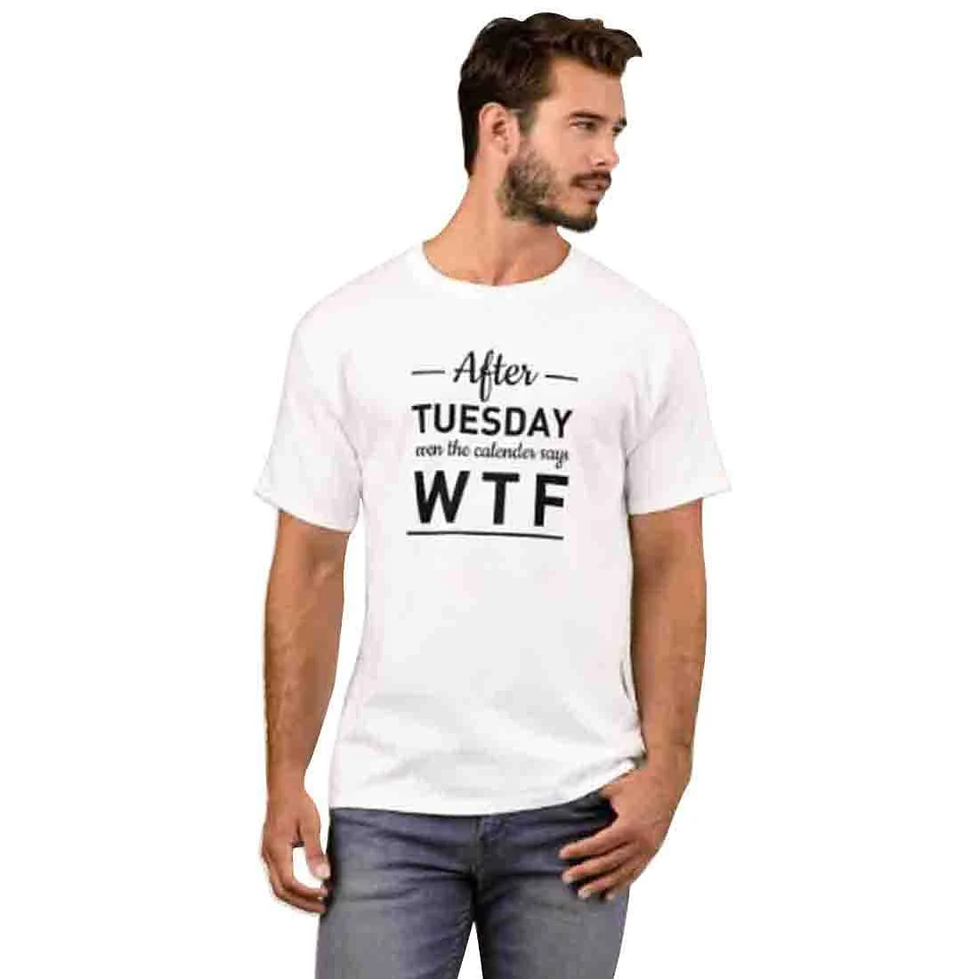 Nutcase Designer Round Neck Men's T-Shirt Wrinkle-Free Poly Cotton Tees - After Tuesday - Image 3