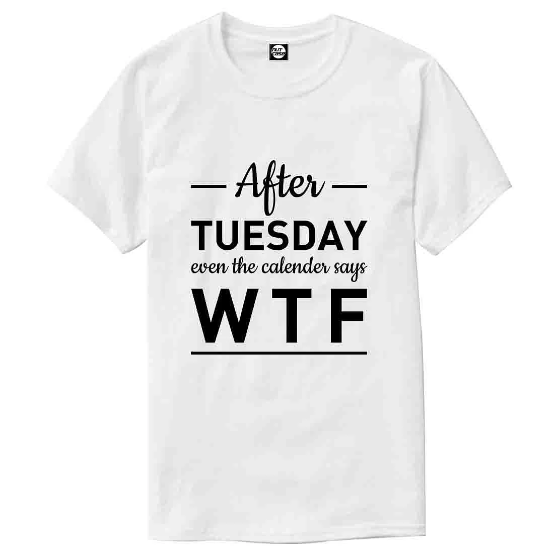 Nutcase Designer Round Neck Men's T-Shirt Wrinkle-Free Poly Cotton Tees - After Tuesday - Image 4
