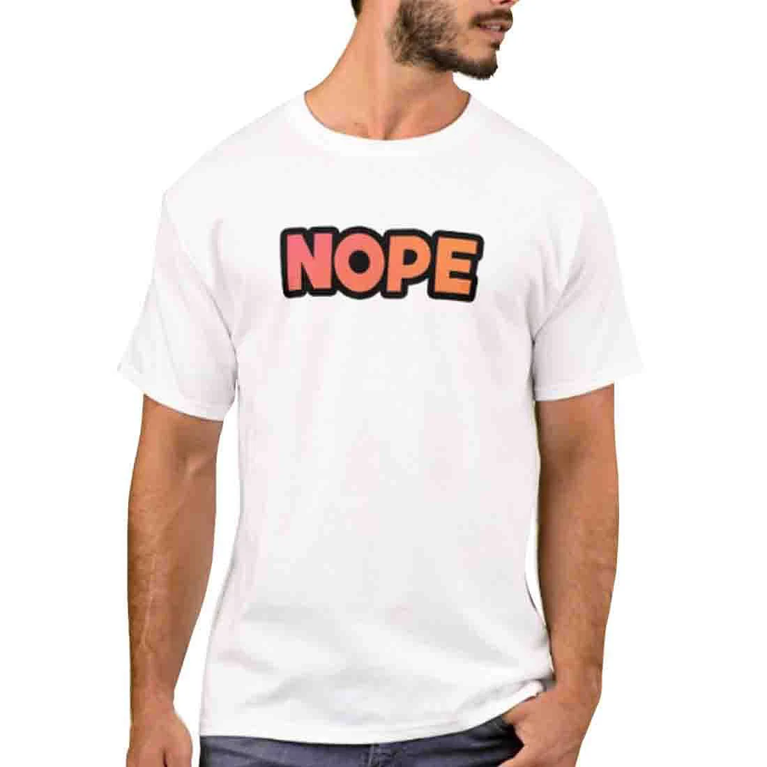 Nutcase Designer Round Neck Men's T-Shirt Wrinkle-Free Poly Cotton Tees - Nope