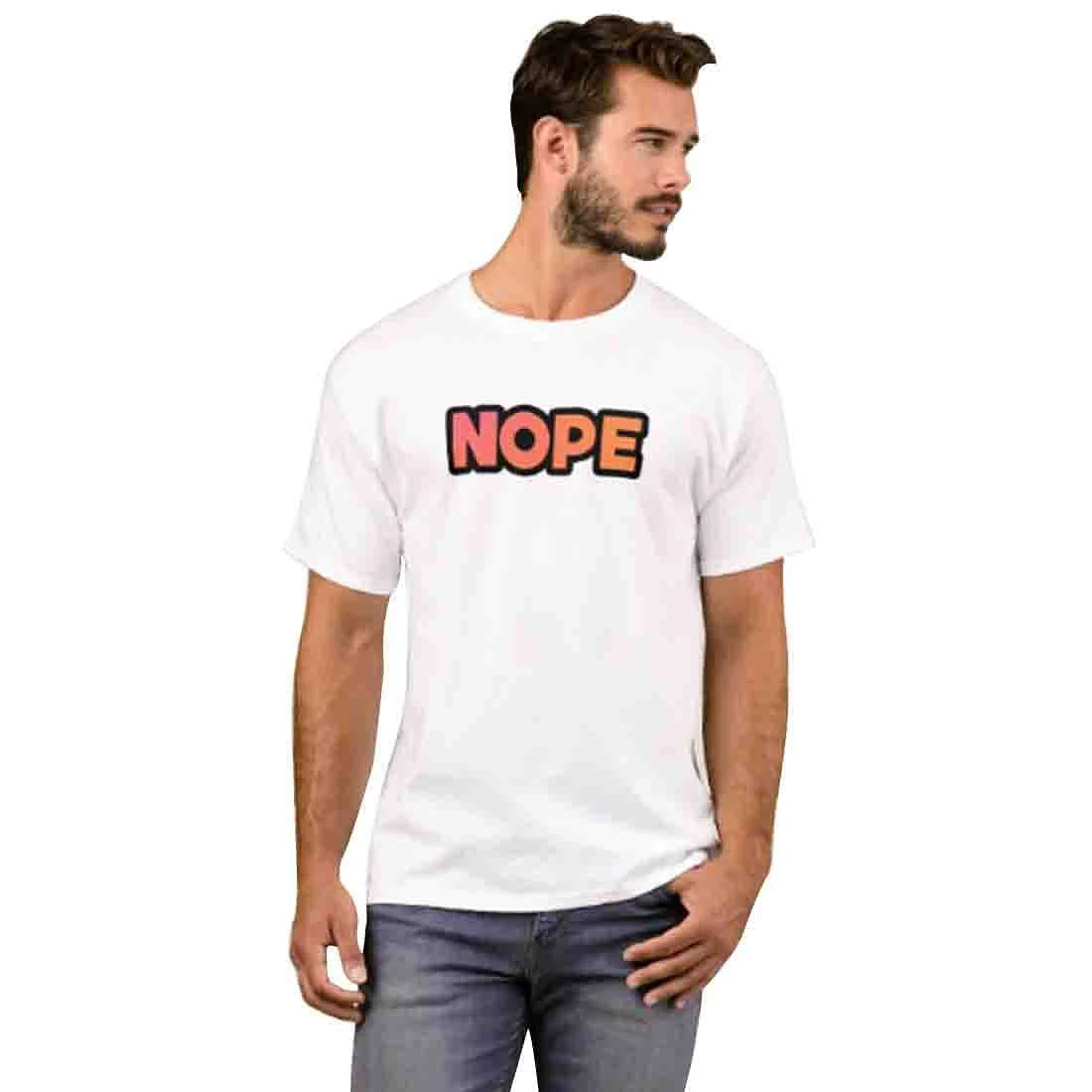 Nutcase Designer Round Neck Men's T-Shirt Wrinkle-Free Poly Cotton Tees - Nope - Image 3
