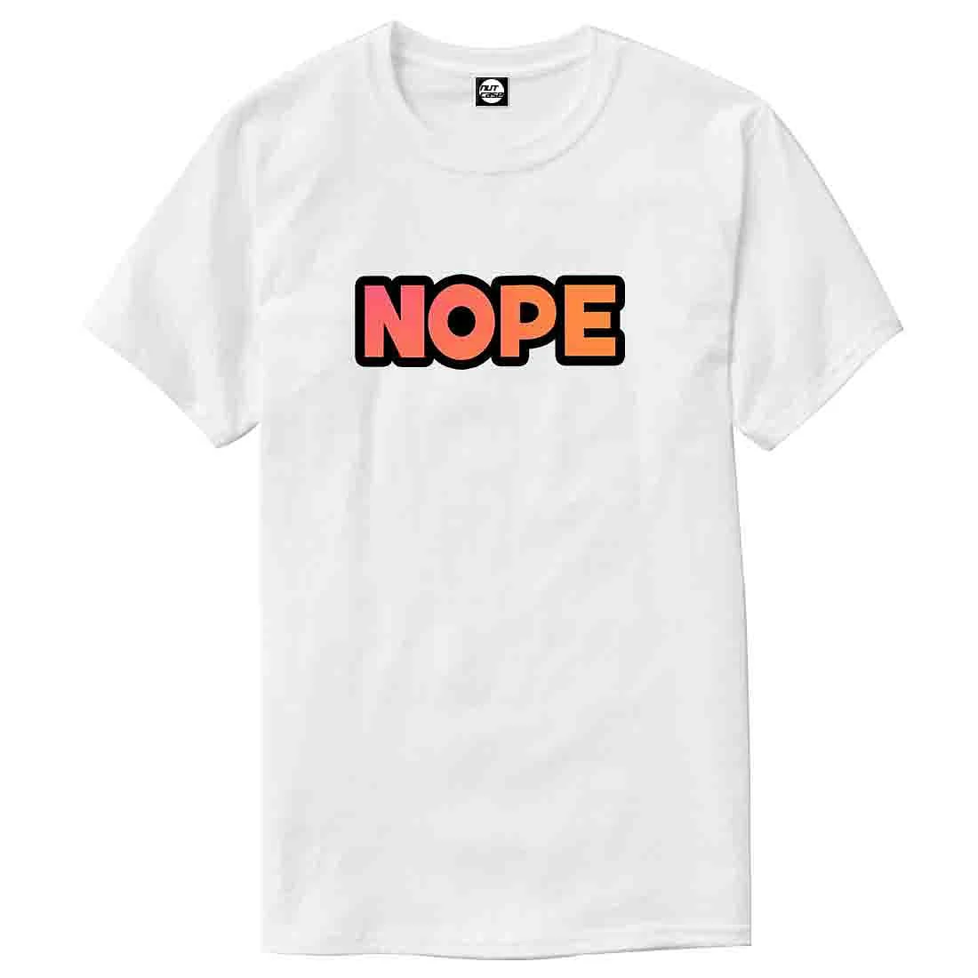 Nutcase Designer Round Neck Men's T-Shirt Wrinkle-Free Poly Cotton Tees - Nope - Image 4