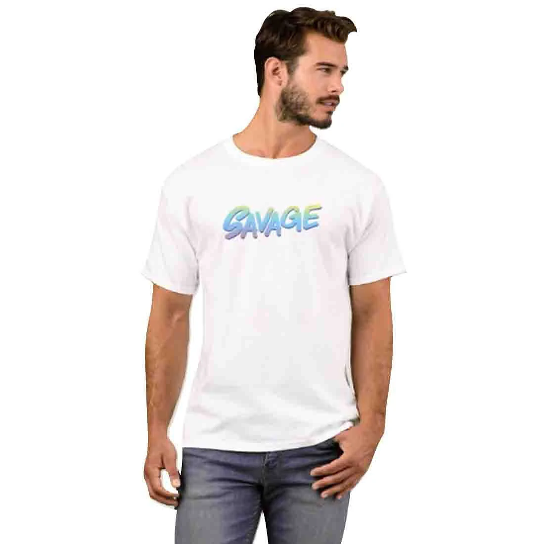 Nutcase Designer Round Neck Men's T-Shirt Wrinkle-Free Poly Cotton Tees - Savage - Image 3