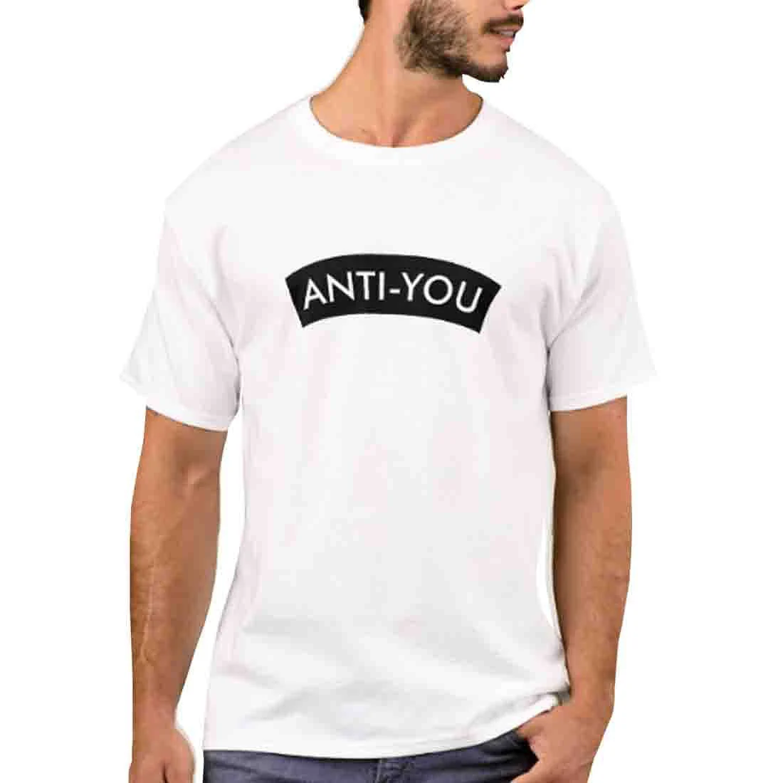 Nutcase Designer Round Neck Men's T-Shirt Wrinkle-Free Poly Cotton Tees - Anti-You