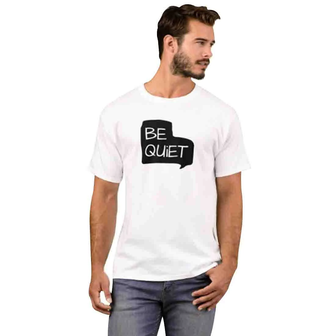 Nutcase Designer Round Neck Men's T-Shirt Wrinkle-Free Poly Cotton Tees - Be Quiet - Image 3