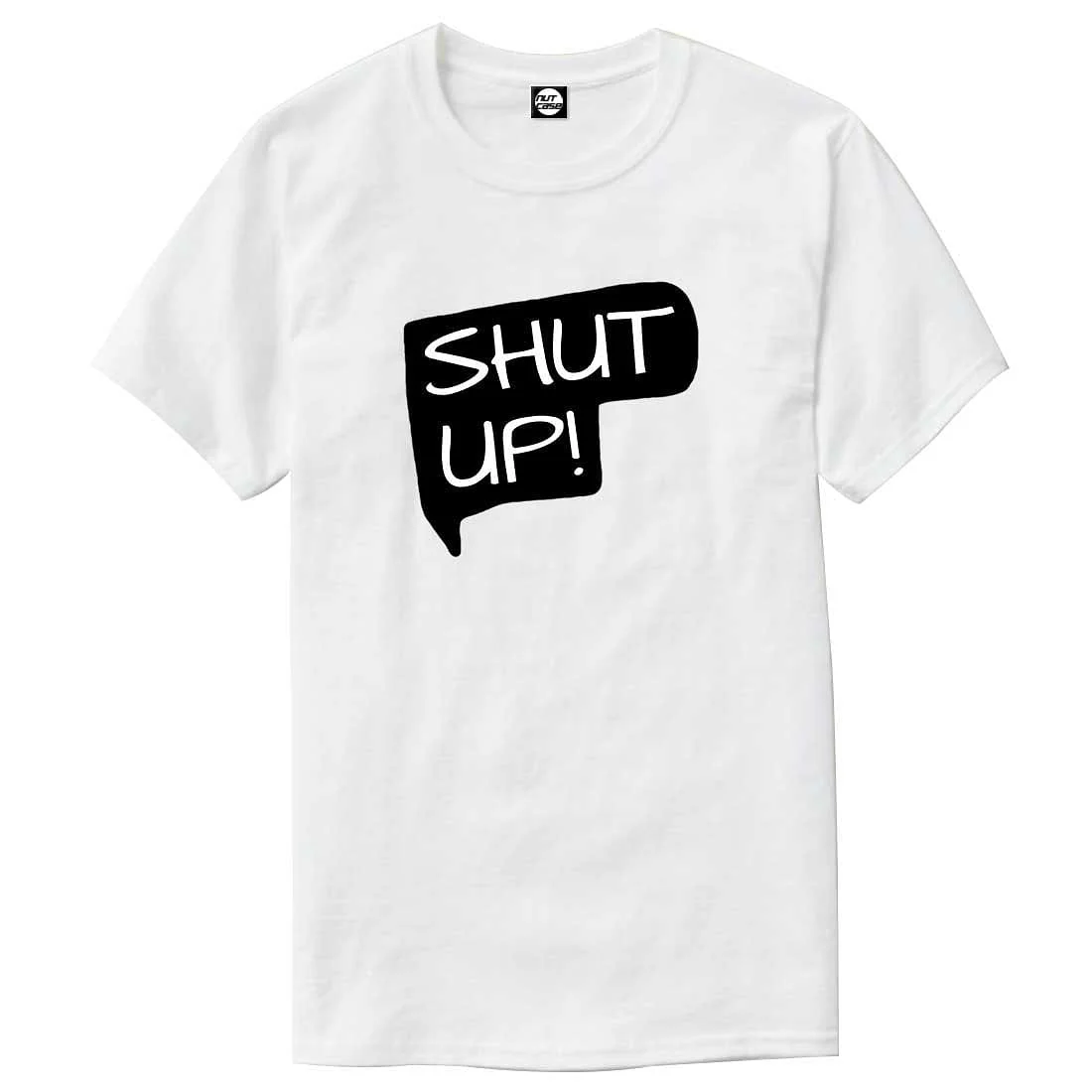 Nutcase Designer Round Neck Men's T-Shirt Wrinkle-Free Poly Cotton Tees - Shut Up - Image 4