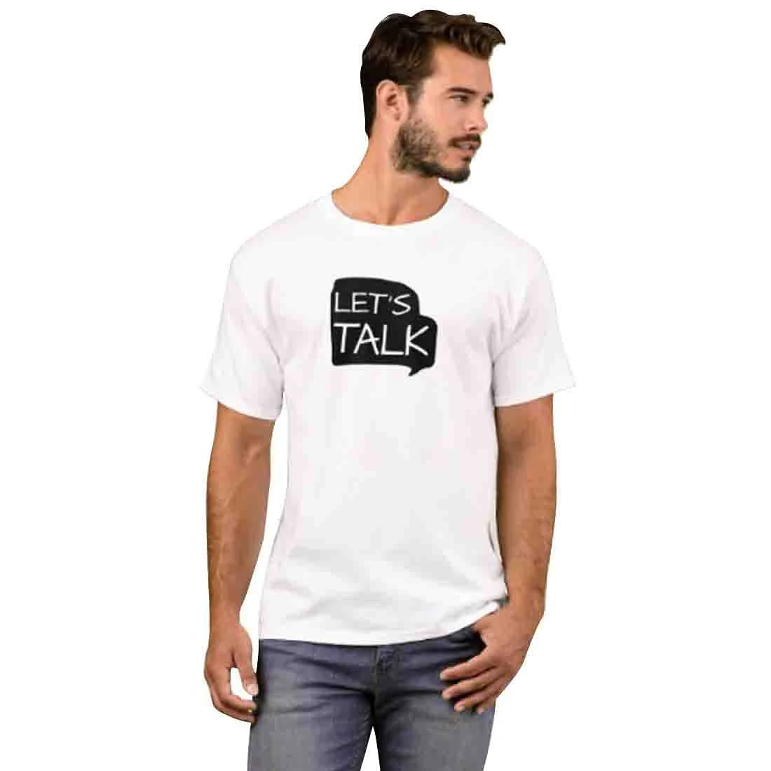 Nutcase Designer Round Neck Men's T-Shirt Wrinkle-Free Poly Cotton Tees - Let's Talk - Image 3