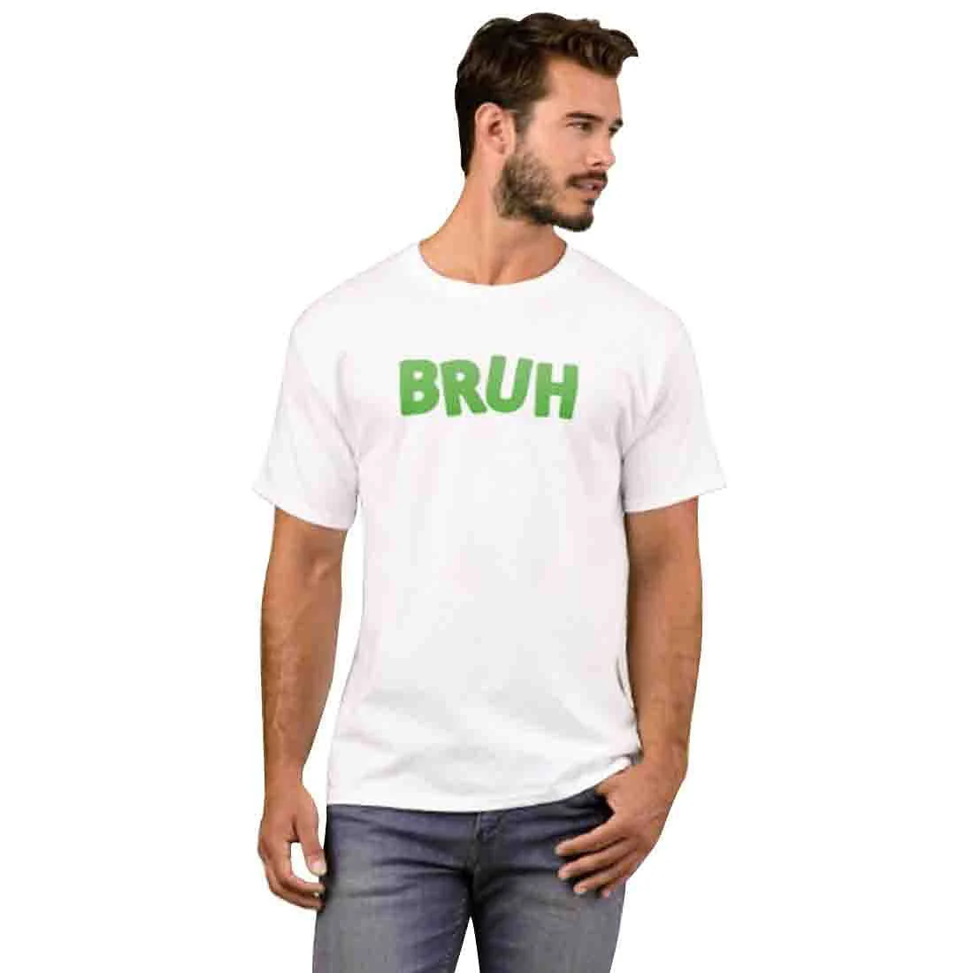 Nutcase Designer Round Neck Men's T-Shirt Wrinkle-Free Poly Cotton Tees - Bruh - Image 3