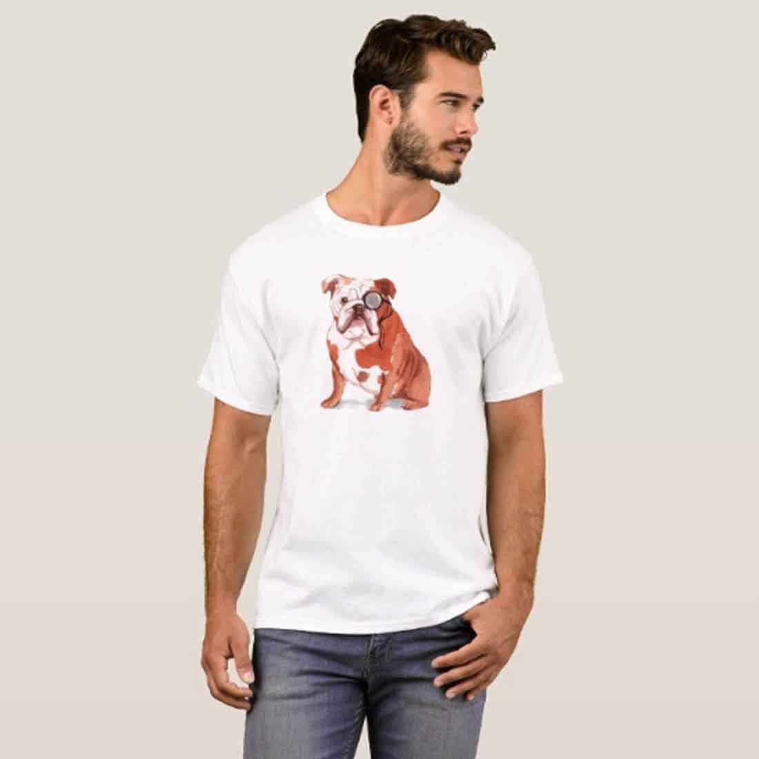 Nutcase Designer Round Neck Men's T-Shirt Wrinkle-Free Poly Cotton Tees - Brit Bulldog - Image 3