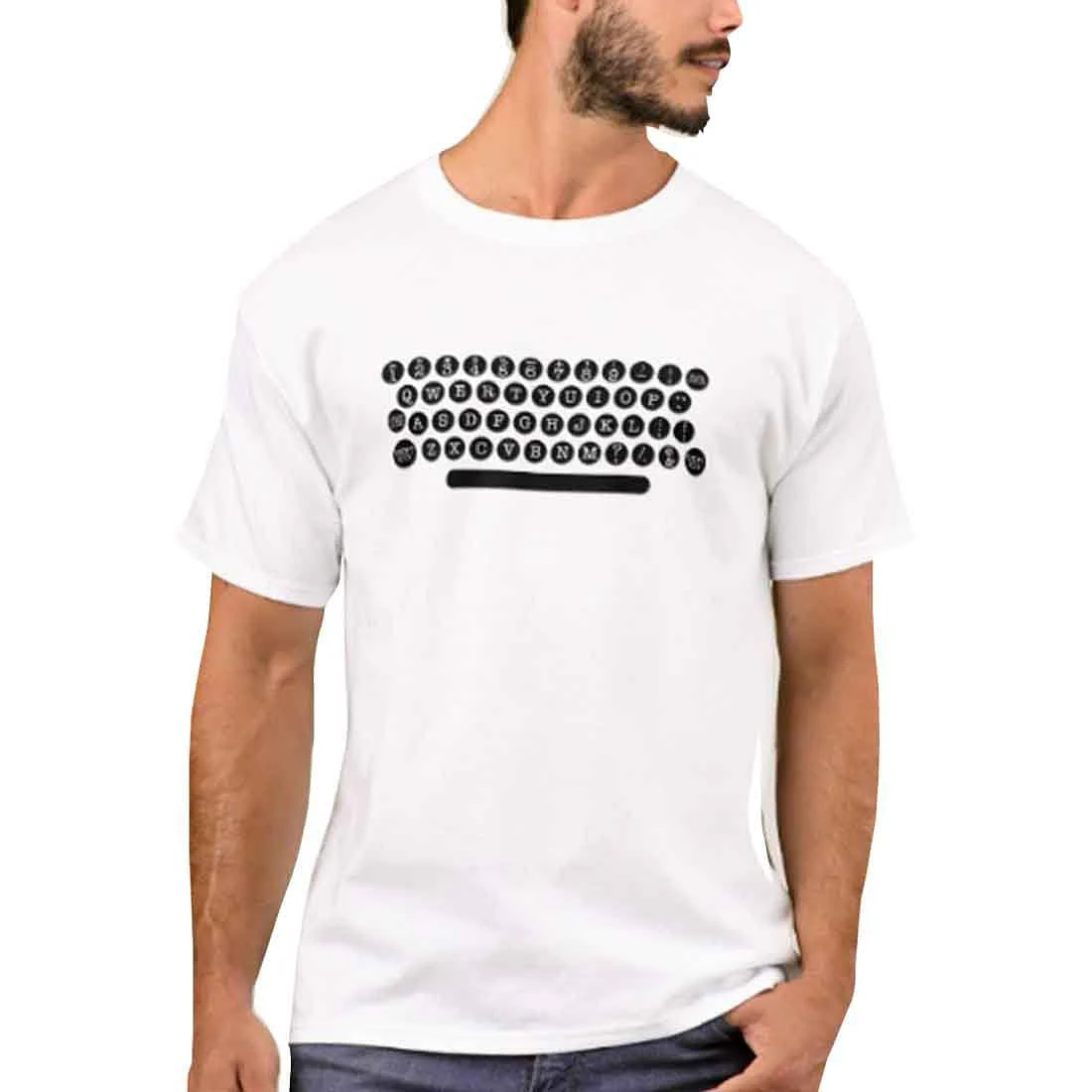 Nutcase Designer Round Neck Men's T-Shirt Wrinkle-Free Poly Cotton Tees - Vintage TypeWritter