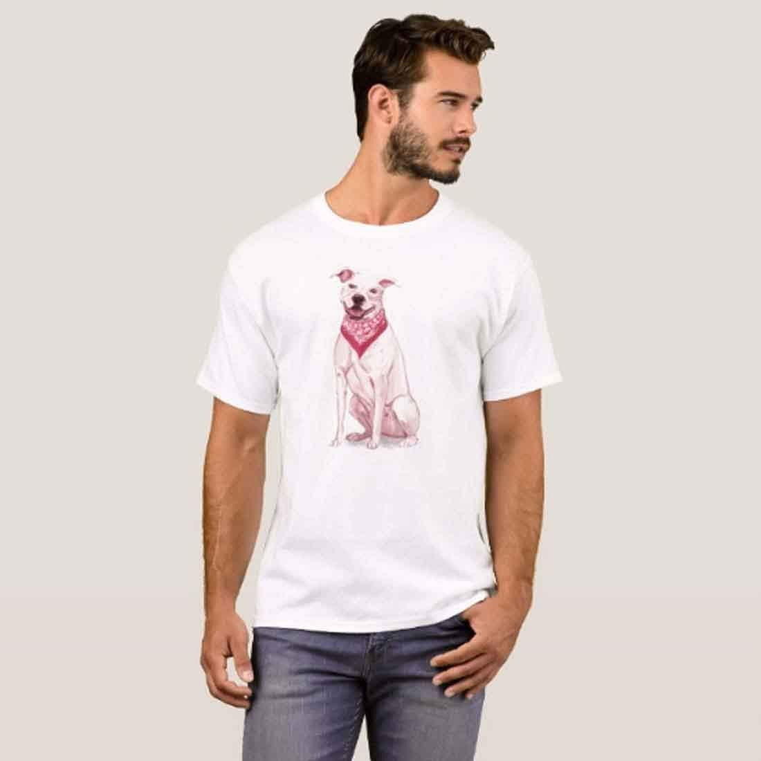 Nutcase Designer Round Neck Men's T-Shirt Wrinkle-Free Poly Cotton Tees - Dashing Pitbull - Image 3