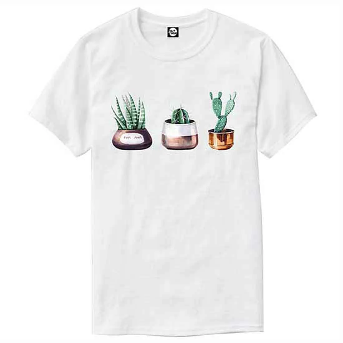 Nutcase Designer Round Neck Men's T-Shirt Wrinkle-Free Poly Cotton Tees - Cactus Pot - Image 4