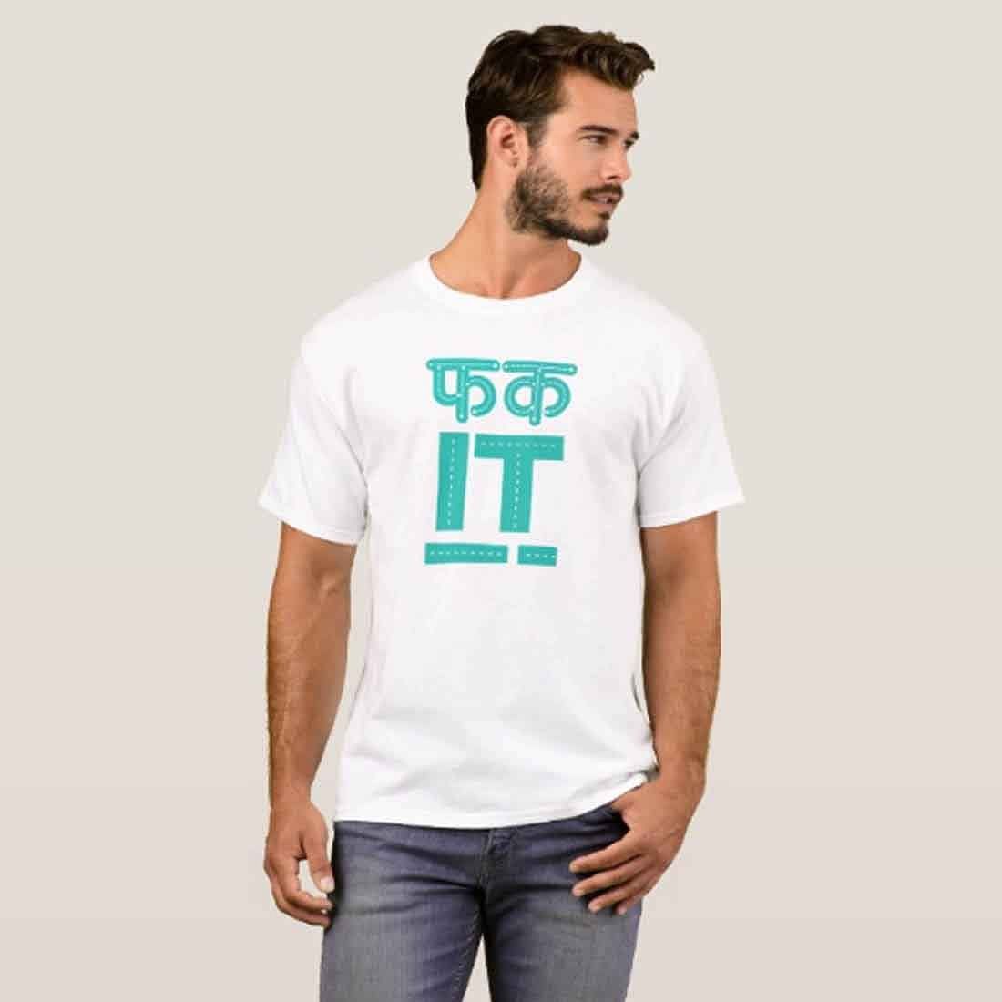 Nutcase Designer Round Neck Men's T-Shirt Wrinkle-Free Poly Cotton Tees - FK IT - Image 3