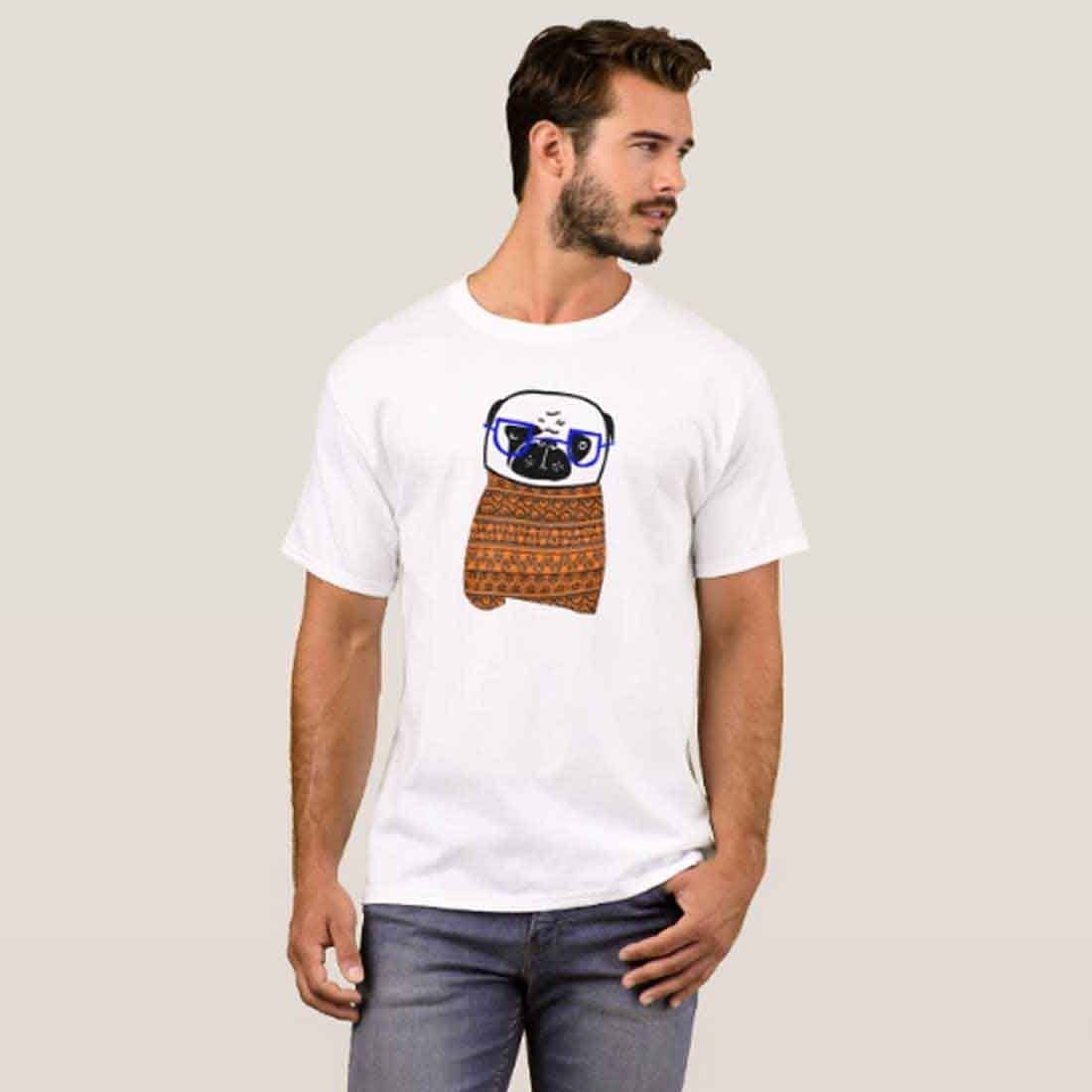 Nutcase Designer Round Neck Men's T-Shirt Wrinkle-Free Poly Cotton Tees - Smug Pug - Image 3