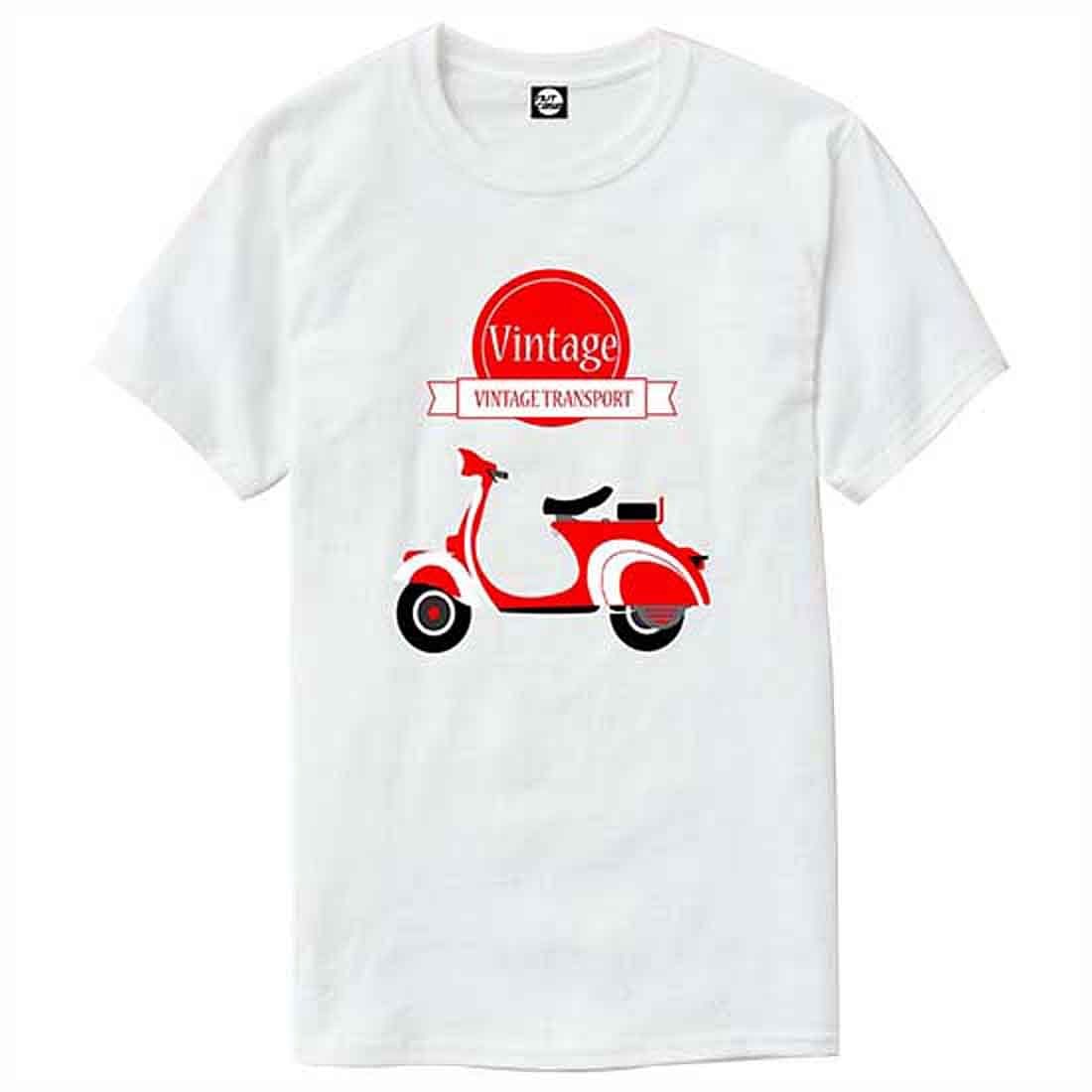 Nutcase Designer Round Neck Men's T-Shirt Wrinkle-Free Poly Cotton Tees - Vintage Transport - Image 4