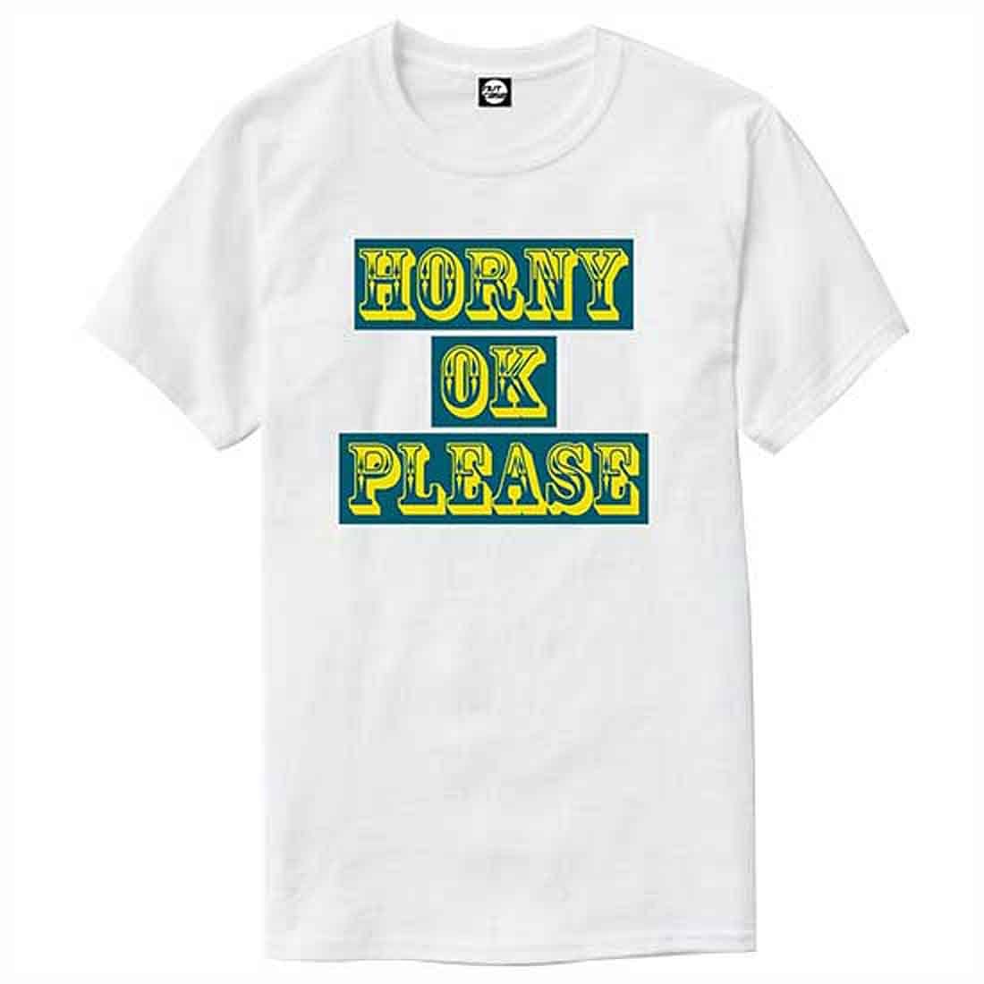 Nutcase Designer Round Neck Men's T-Shirt Wrinkle-Free Poly Cotton Tees - Horny Ok Please Green - Image 4