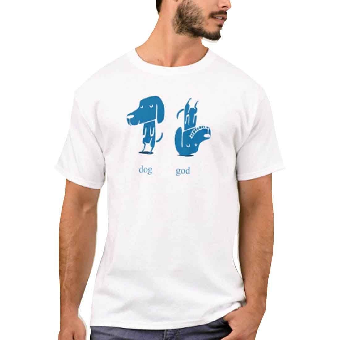 Nutcase Designer Round Neck Men's T-Shirt Wrinkle-Free Poly Cotton Tees - Dog God