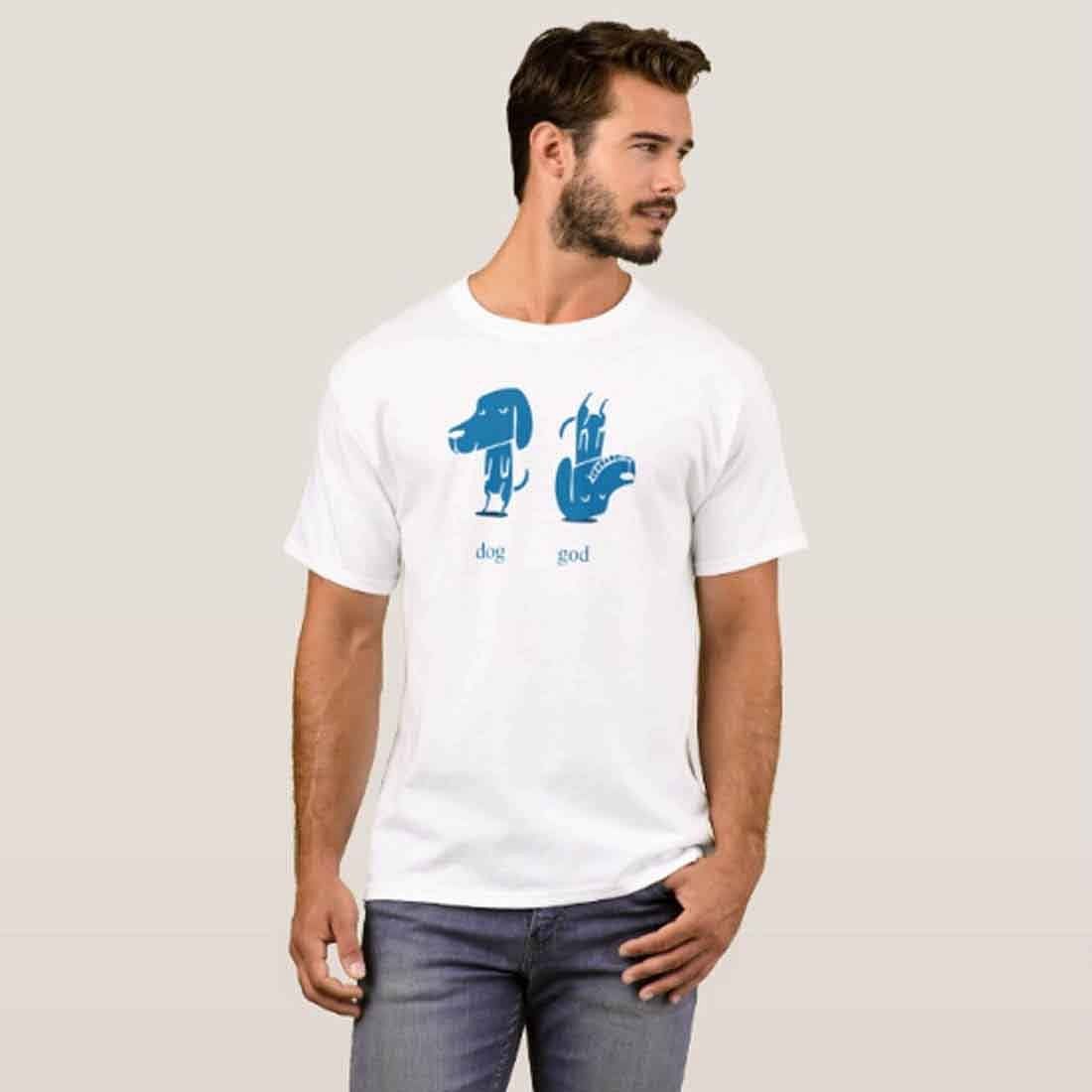 Nutcase Designer Round Neck Men's T-Shirt Wrinkle-Free Poly Cotton Tees - Dog God - Image 3