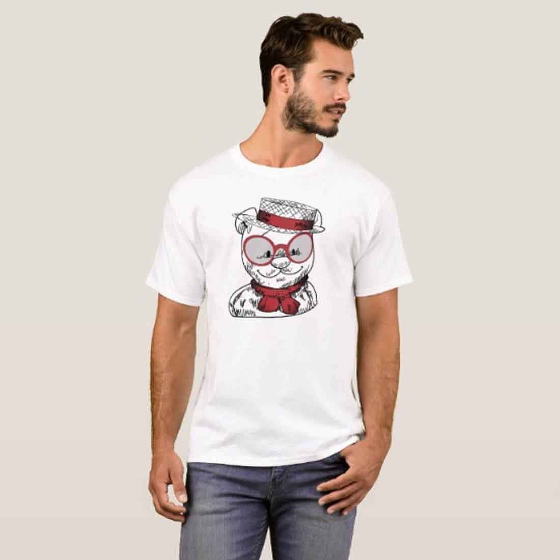 Nutcase Designer Round Neck Men's T-Shirt Wrinkle-Free Poly Cotton Tees - Cutey Teddy Bear - Image 3