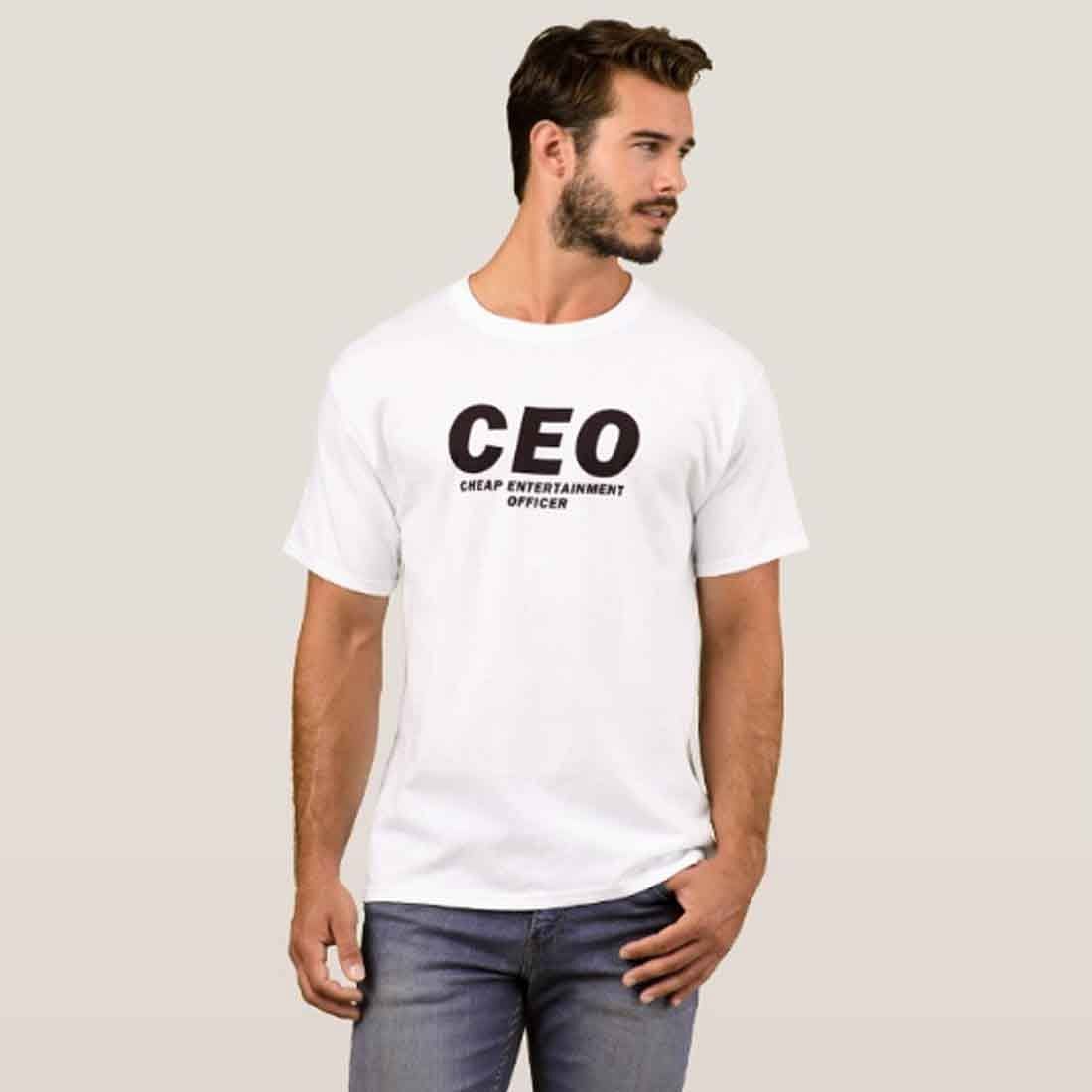 Nutcase Designer Round Neck Men's T-Shirt Wrinkle-Free Poly Cotton Tees - CEO - Image 3