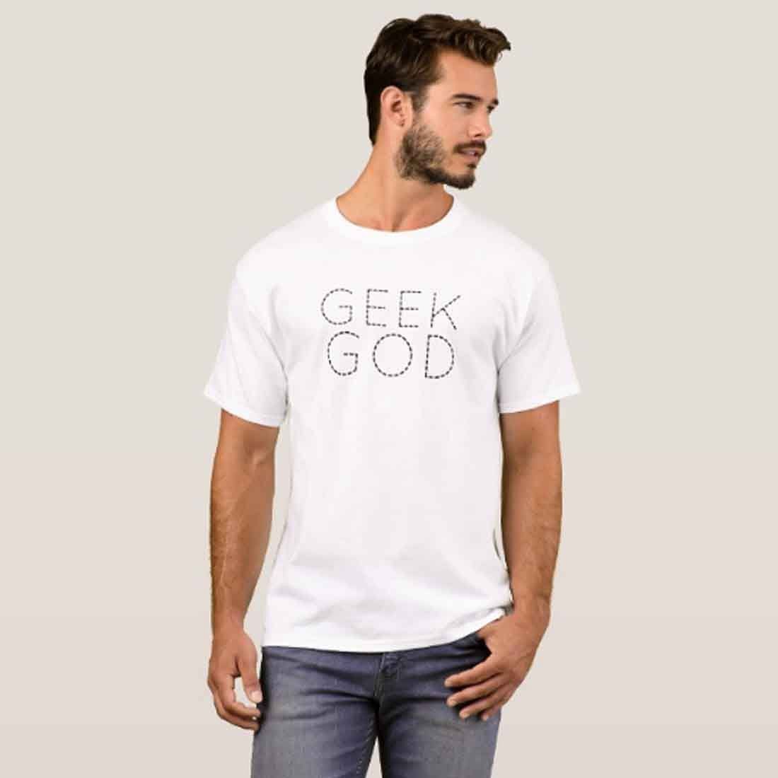 Nutcase Designer Round Neck Men's T-Shirt Wrinkle-Free Poly Cotton Tees - Geek God - Image 3