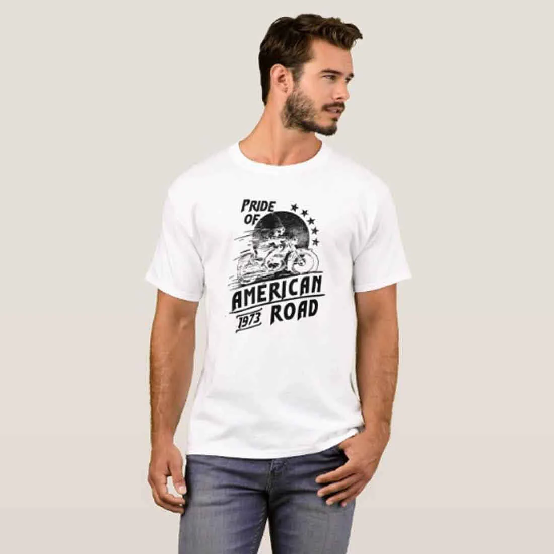 Nutcase Designer Round Neck Men's T-Shirt Wrinkle-Free Poly Cotton Tees - Pride of American - Image 3