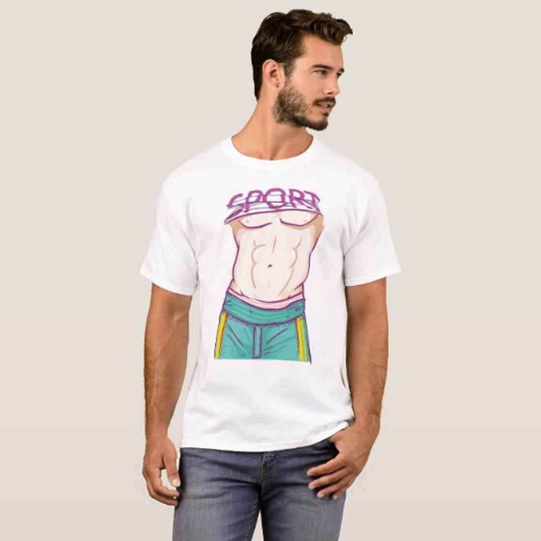 Nutcase Designer Round Neck Men's T-Shirt Wrinkle-Free Poly Cotton Tees - Sport - Image 3