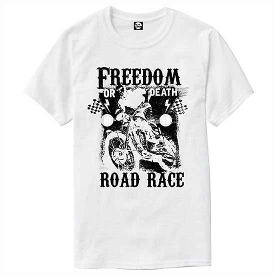 Nutcase Designer Round Neck Men's T-Shirt Wrinkle-Free Poly Cotton Tees - Freedom Road Race - Image 4