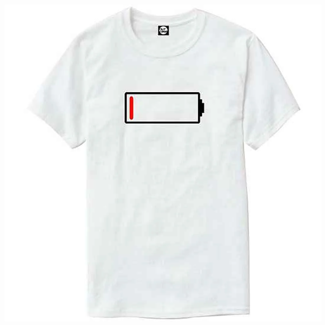 Nutcase Designer Round Neck Men's T-Shirt Wrinkle-Free Poly Cotton Tees - Low Battery - Image 4