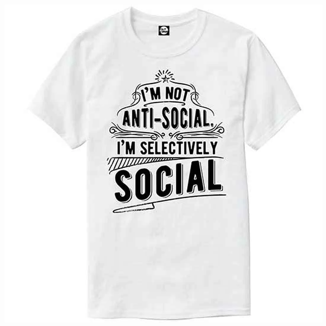Nutcase Designer Round Neck Men's T-Shirt Wrinkle-Free Poly Cotton Tees - Anti Social - Image 4