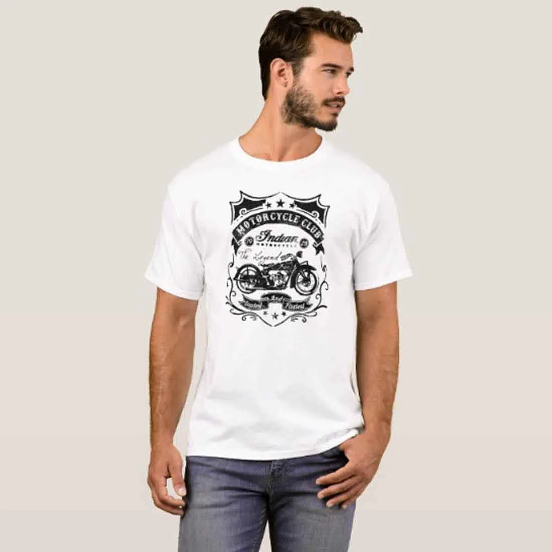 Nutcase Designer Round Neck Men's T-Shirt Wrinkle-Free Poly Cotton Tees - Motorcycle Club - Image 3