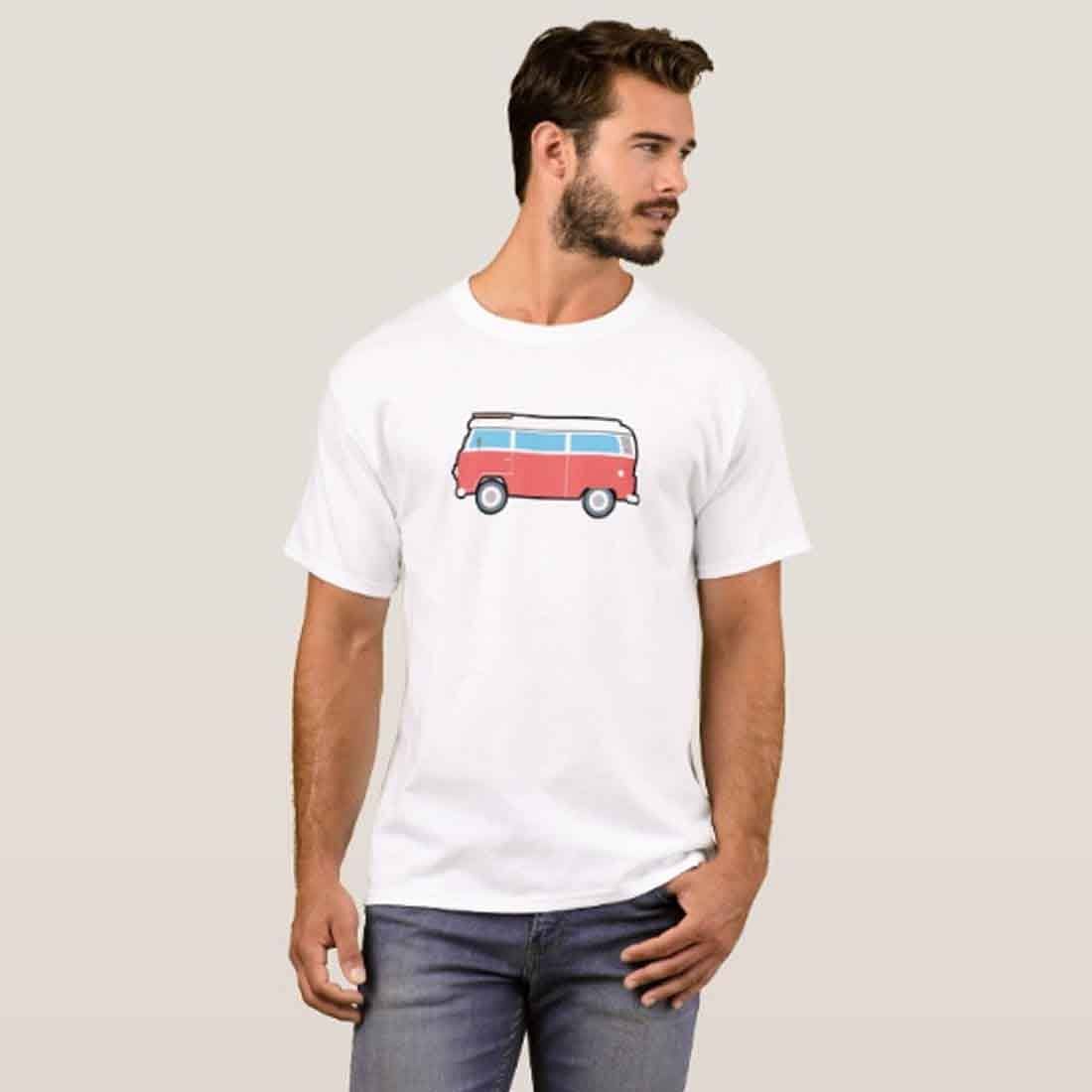 Nutcase Designer Round Neck Men's T-Shirt Wrinkle-Free Poly Cotton Tees - Bus - Image 3