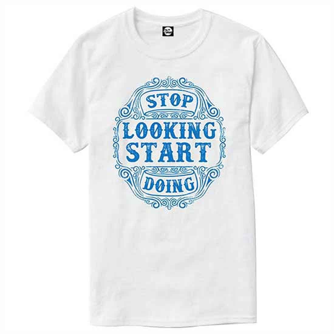 Nutcase Designer Round Neck Men's T-Shirt Wrinkle-Free Poly Cotton Tees - Start Start - Image 4