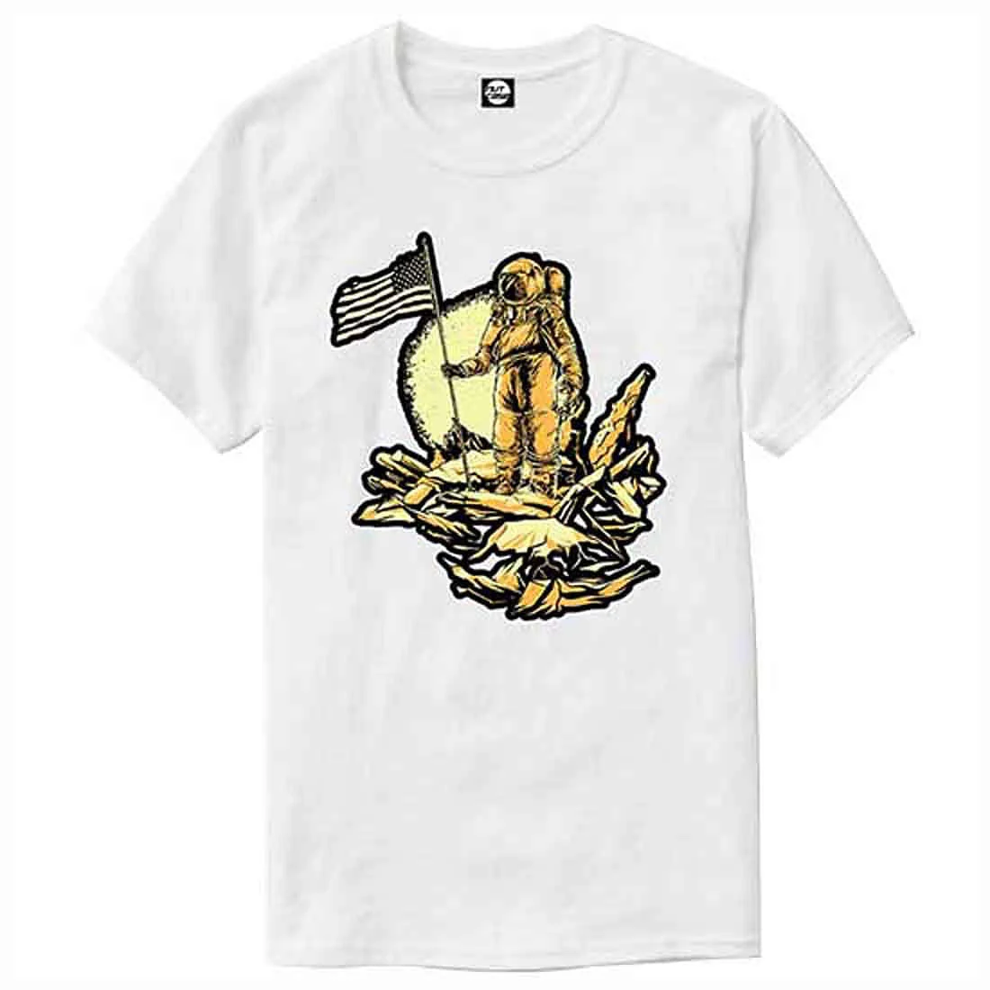 Nutcase Designer Round Neck Men's T-Shirt Wrinkle-Free Poly Cotton Tees - Moon Landing - Image 4