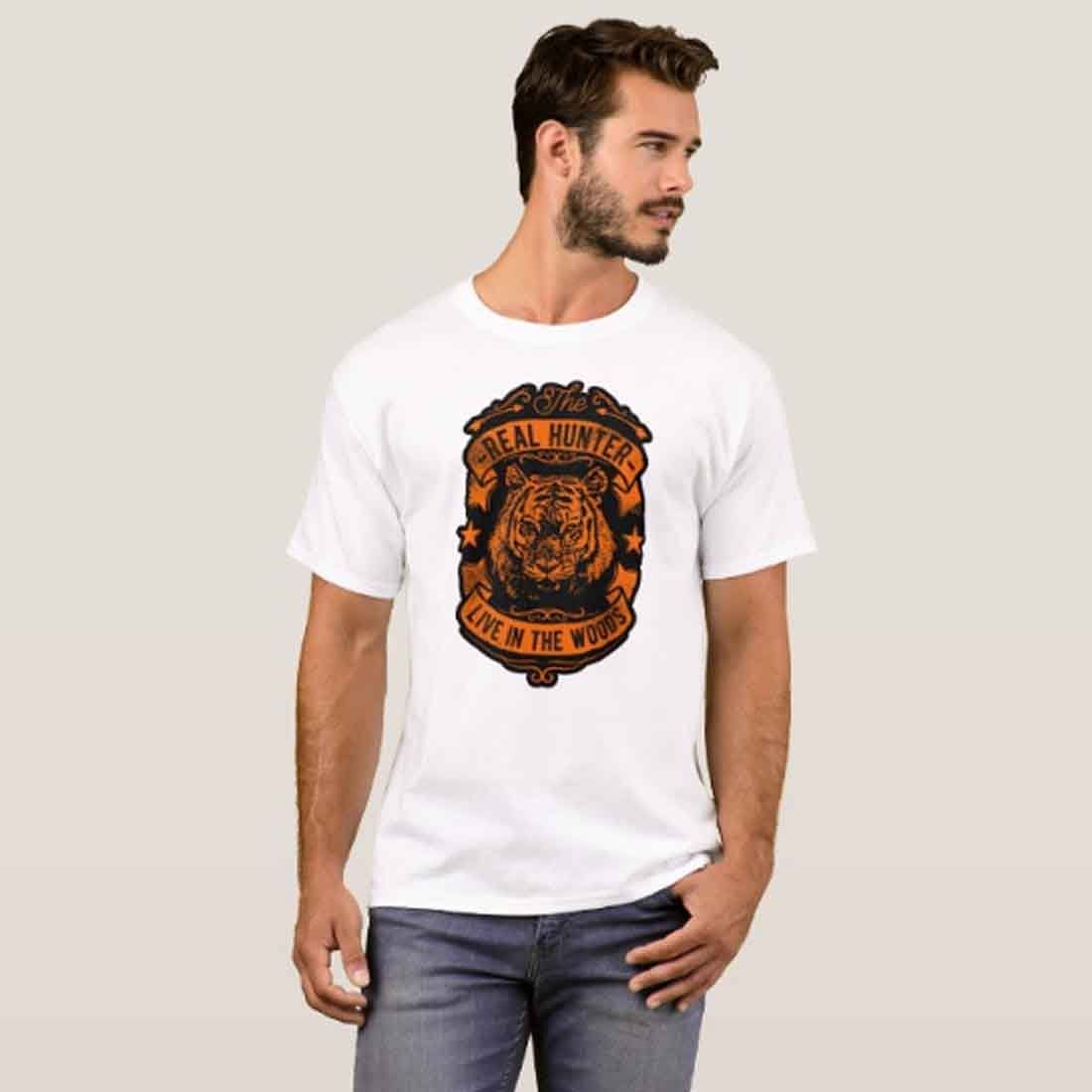 Nutcase Designer Round Neck Men's T-Shirt Wrinkle-Free Poly Cotton Tees - Real Hunter - Image 3