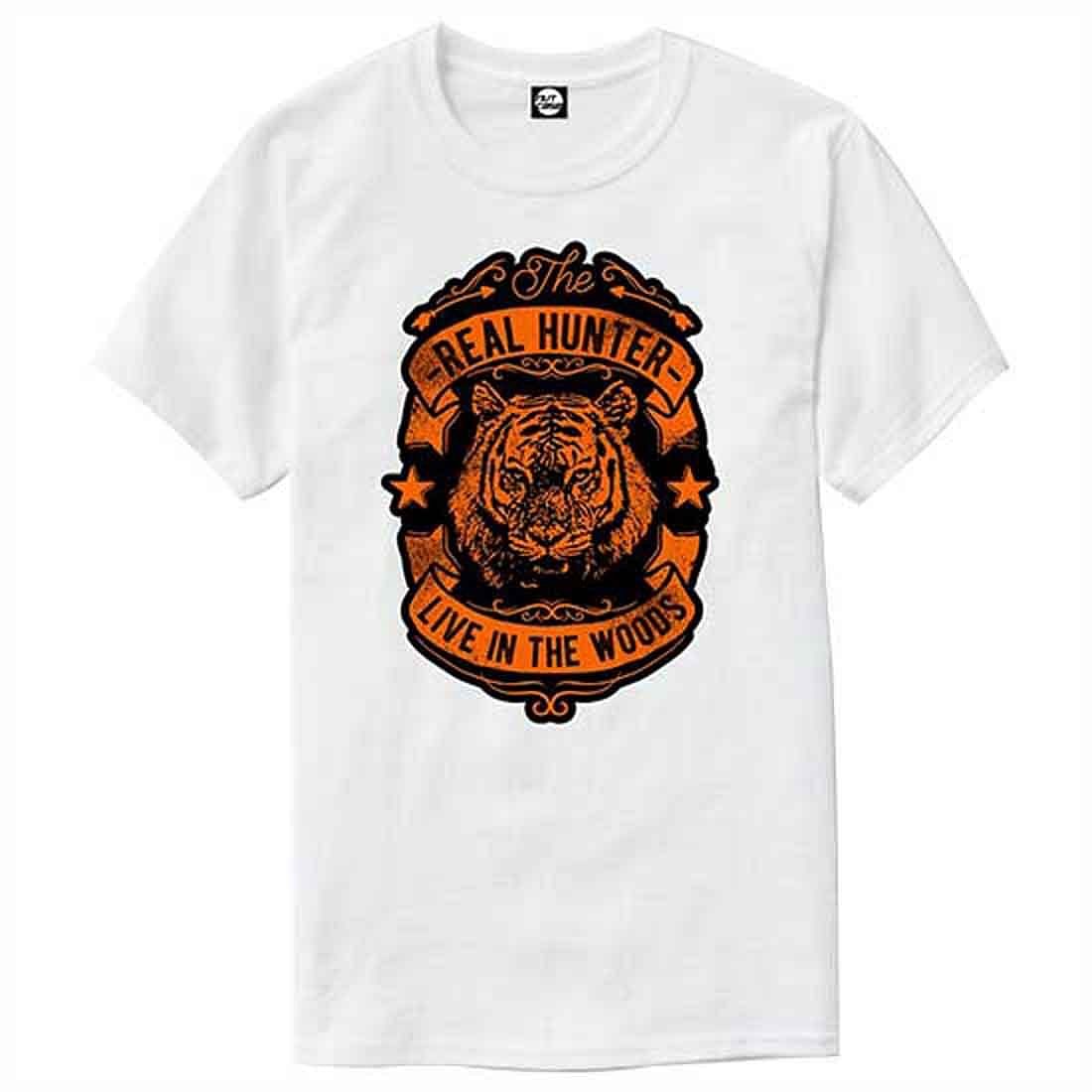 Nutcase Designer Round Neck Men's T-Shirt Wrinkle-Free Poly Cotton Tees - Real Hunter - Image 4