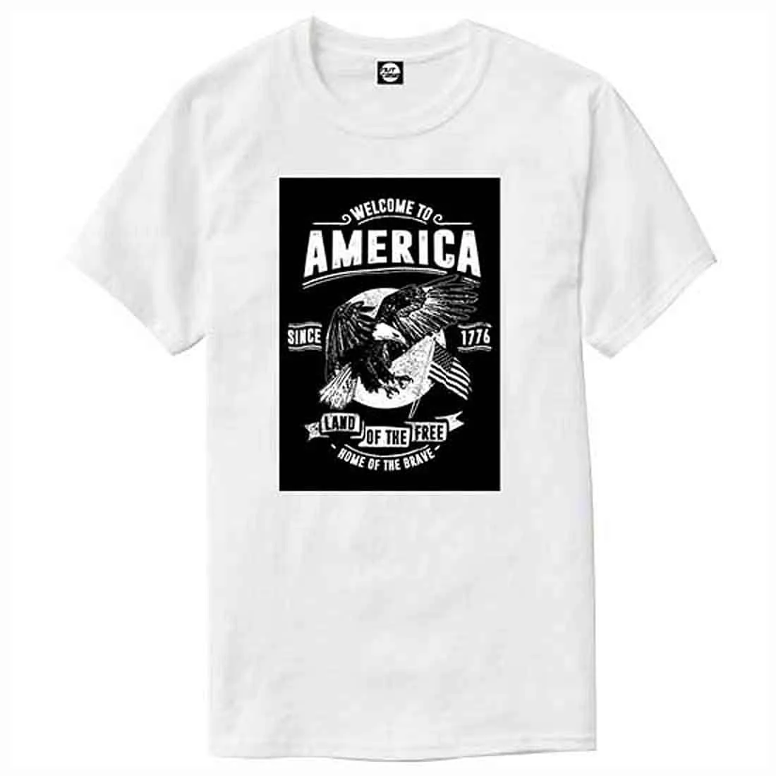 Nutcase Designer Round Neck Men's T-Shirt Wrinkle-Free Poly Cotton Tees - Welcome to America - Image 4
