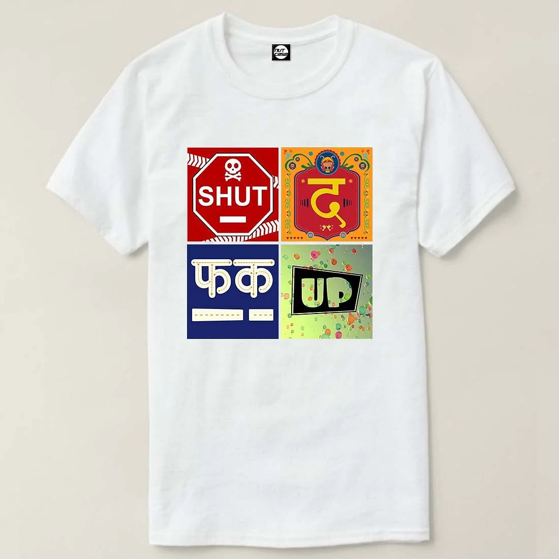 Nutcase Designer Round Neck Men's T-Shirt Wrinkle-Free Poly Cotton Tees - FK Up - Image 4