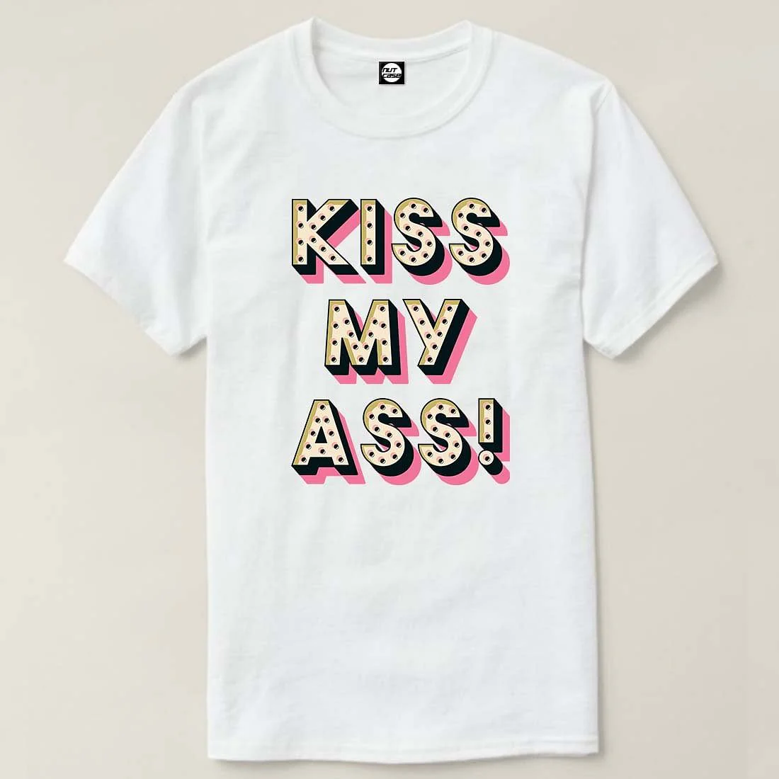 Nutcase Designer Round Neck Men's T-Shirt Wrinkle-Free Poly Cotton Tees - Kiss My Ass - Image 4