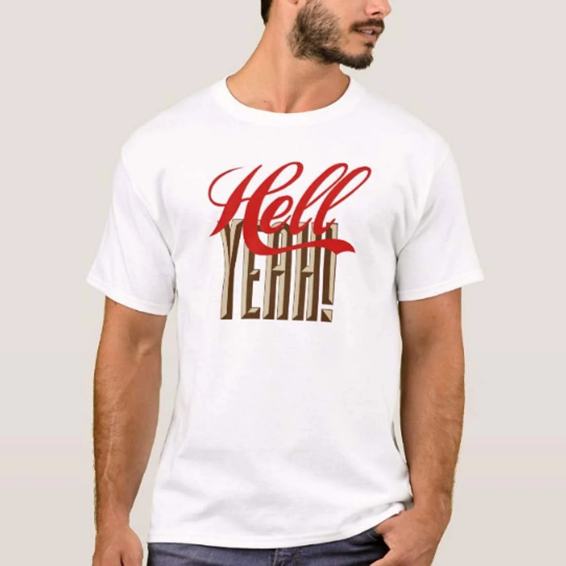 Nutcase Designer Round Neck Men's T-Shirt Wrinkle-Free Poly Cotton Tees - Hell Yeah - Image 4